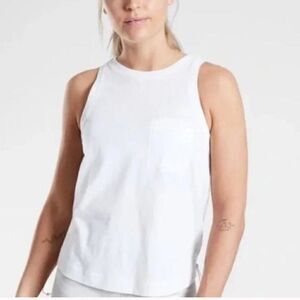 ATHLETA Women's Organic Daily Bungee Tank Top White Size Medium